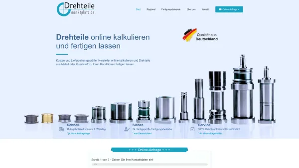 Website Screenshot: Drehteile-Marktplatz.de - Drehteile online bestellen | Kosten und Lieferzeiten vergleichen - Date: 2023-06-16 10:11:52