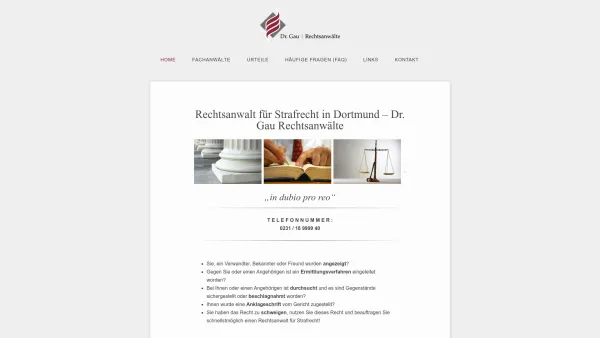 Website Screenshot: Rechtsanwälte Dr. Gau - Rechtsanwalt für Strafrecht in Dortmund, NRW und bundesweit • Dr. Gau Fachanwälte für Strafrecht - Date: 2023-06-16 10:11:52