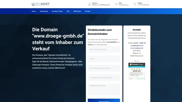Website Screenshot: Dröge & Gleisenstein GmbH - Die Domain steht vom Inhaber zum Verkauf – Die Domain steht vom Inhaber zum Verkauf - Date: 2023-06-16 10:11:55