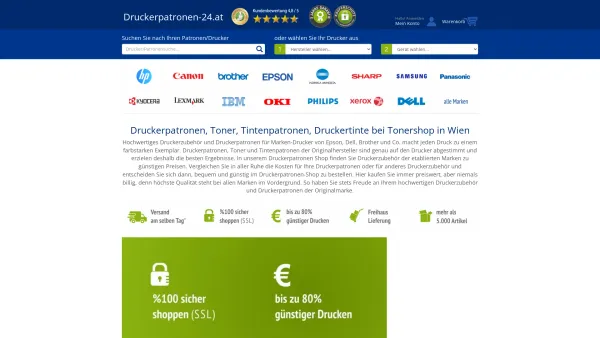 Website Screenshot: Vergleichen Sie im Tonershop alle Preise - Druckerpatronen Wien, Toner, Tintenpatronen, Tinte, Druckerzubehör - Date: 2023-06-20 10:41:56