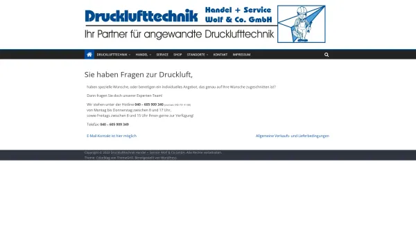 Website Screenshot: Drucklufttechnik Handel + Service Wolf & Co. GmbH -  Mehr als 30 Jahre Erfahrung in Beratung, techn. Service und Verkauf - Drucklufttechnik Handel + Service Wolf & Co.GmbH - Date: 2023-06-16 10:11:55