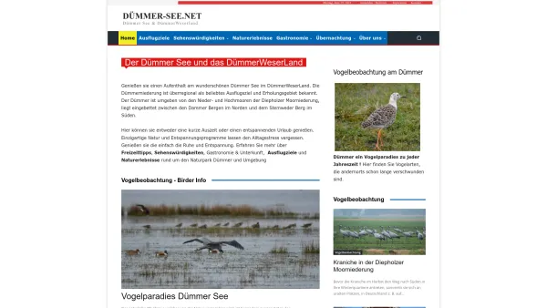 Website Screenshot: Dümmer See - Dümmer See: Sehenswürdigkeiten, Ausflugziel, Naturerlebnisse und mehr - Date: 2023-06-20 10:41:56