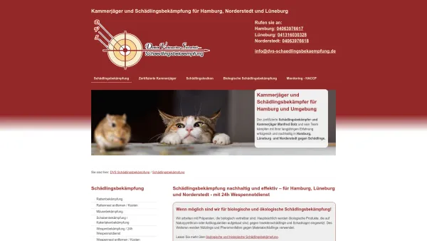 Website Screenshot: DVS Schädlingsbekämpfung - Effektive Schädlingsbekämpfung in Hamburg, Lüneburg, Norderstedt - Date: 2023-06-16 10:11:55