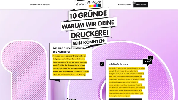 Website Screenshot: Dynamik Druck GmbH - Druckerei in Hamburg | Handwerkskunst im Druck - Date: 2023-06-20 10:41:56