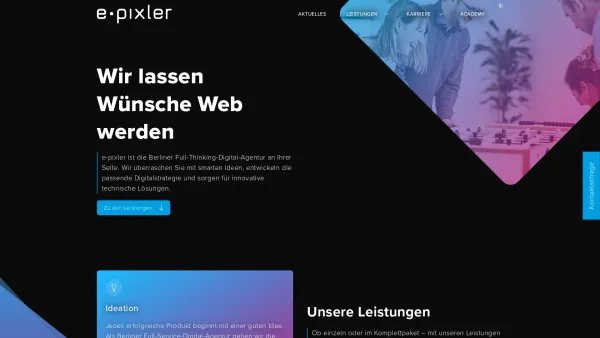 Website Screenshot: e-pixler NEW MEDIA GmbH - Full-Thinking-Digital-Agentur lässt Wünsche Web werden - e-pixler - Date: 2023-06-16 10:11:55