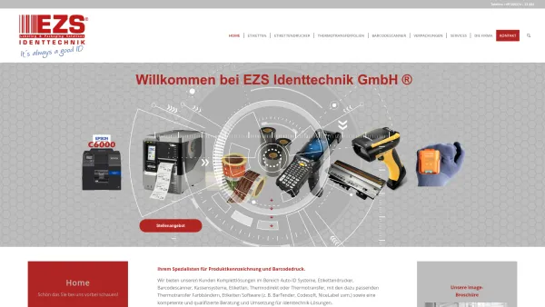 Website Screenshot: EZS Identtechnik GmbH - EZS Identtechnik GmbH – info@e-z-s.de – Tel. :+49 (0)8374 – 23 444 - Date: 2023-06-16 10:11:55
