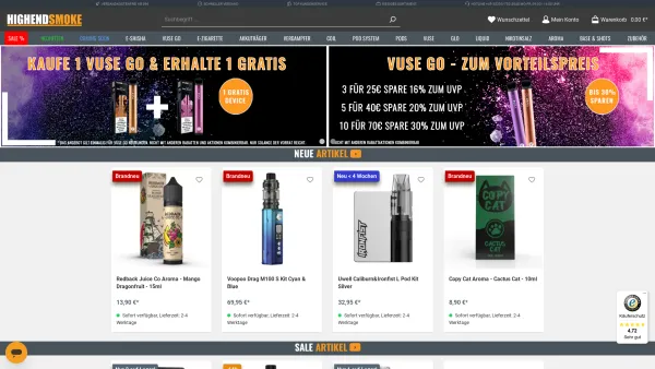 Website Screenshot: Smoka Berlin - Dampfer Shop » E-Zigaretten, E-Shisha, Liquid & Aromen - Date: 2023-06-16 10:11:55