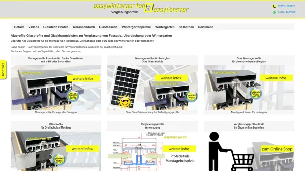 Website Screenshot: easyFenster Göpper - Aluprofile-Glasprofile & Glasklemmleisten kaufen | easyWintergarten - Date: 2023-06-16 10:11:55