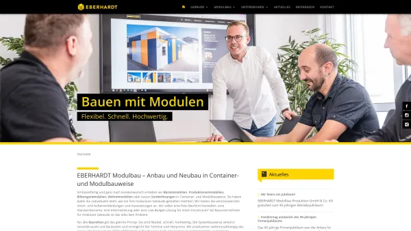 Website Screenshot: Jakob Eberhardt GmbH & Co. KG Raummodule - Modulbau, Systembau, Mietcontainer | EBERHARDT Modulbau - Date: 2023-06-16 10:11:55