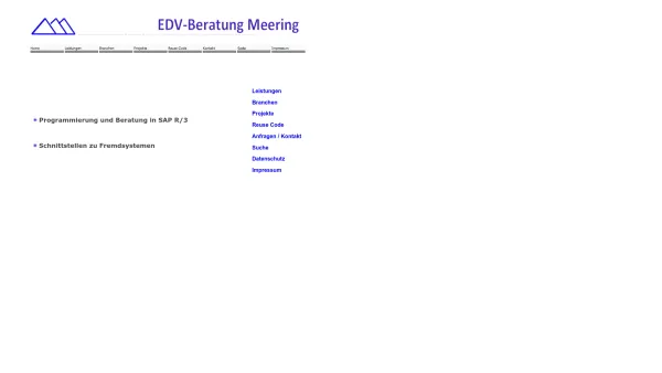 Website Screenshot: EDV-Beratung Meering -  SAP Programmierung und  Beratung bundesweit - EDV-Beratung Meering - Date: 2023-06-16 10:11:55
