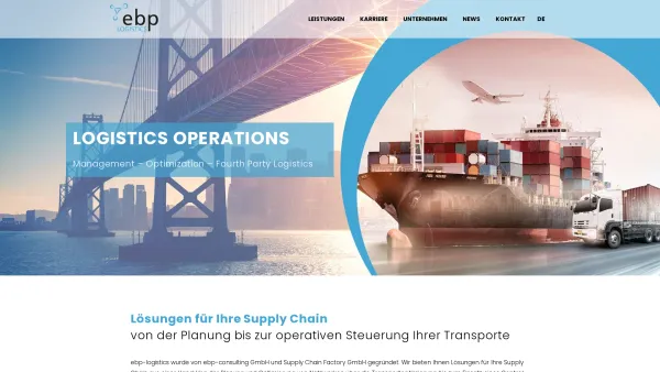 Website Screenshot: ebp-logistics GmbH - Logistics Operations - ebp-logistics - Date: 2023-06-20 10:41:56