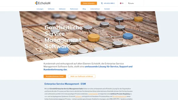 Website Screenshot: EcholoN mIT solutions GmbH - EcholoN - ganzheitliche Service Management Software Suite - Date: 2023-06-20 10:41:56