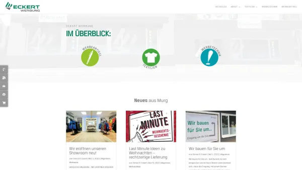 Website Screenshot: Eckert Werbung OHG Shop für Werbeartikel - Eckert Werbung | Murg | Werbeartikel, Textilien, Werbetechnik und Grafik vom Hochrhein - Date: 2023-06-16 10:11:55