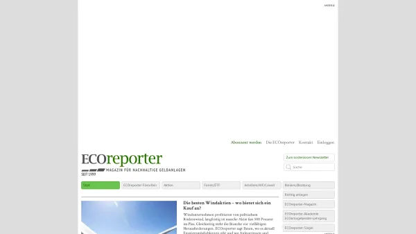 Website Screenshot: ECOreporter GmbH - Start - Date: 2023-06-20 10:41:56