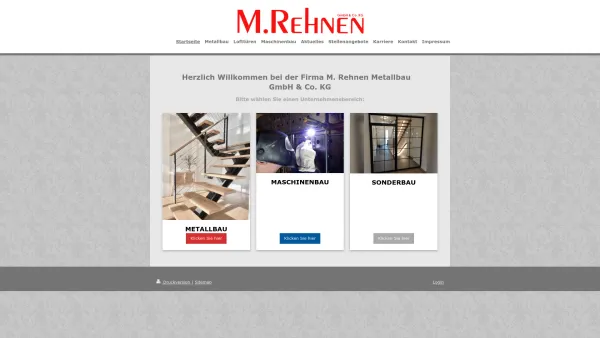 Website Screenshot: Manfred Rehnen Edelstahlverarbeitung - M. Rehnen GmbH & Co.KG Metallbau - Startseite - Date: 2023-06-16 10:11:55