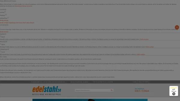 Website Screenshot: Edelstahl24 GmbH - Edelstahl Online Shop | Edelstahl24 - Date: 2023-06-16 10:11:55
