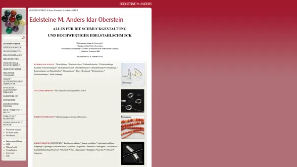Website Screenshot: Anders Edelsteine GbR -  Schmuckgestaltung und mehr - Edelsteine M. Anders Idar-Oberstein - Date: 2023-06-16 10:11:55