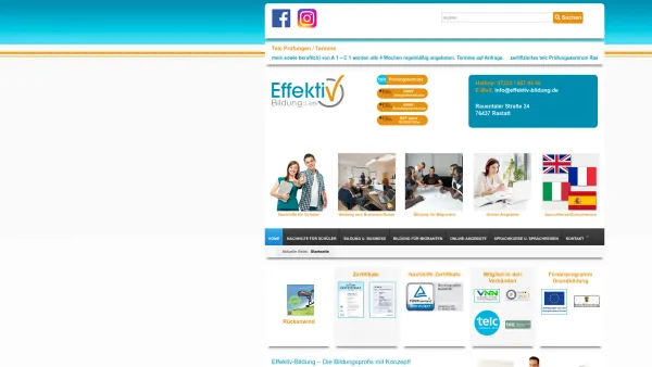 Website Screenshot: Effektiv-Bildung I.S. GmbH - Home – Effektiv Bildung I.S. GmbH • Rastatt - Date: 2023-06-16 10:11:58
