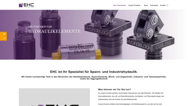 Website Screenshot: EHC Electronic Hydraulic Components GmbH & Co. KG - Spann- und Industriehydaulik von Electronic Hydraulic Components - Date: 2023-06-20 10:41:56