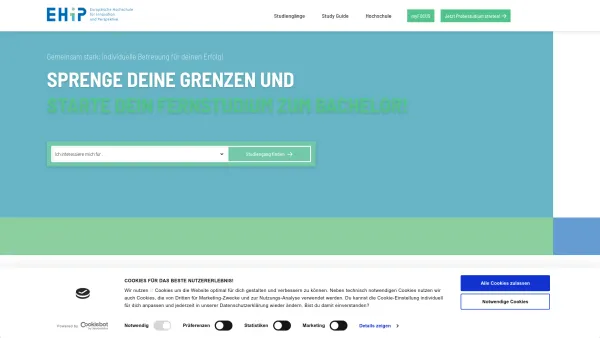 Website Screenshot: EHIP Europäische Hochschule für Innovation und Perspektive - EHiP - Hochschule für Innovation und Perspektive - Date: 2023-06-20 10:41:56
