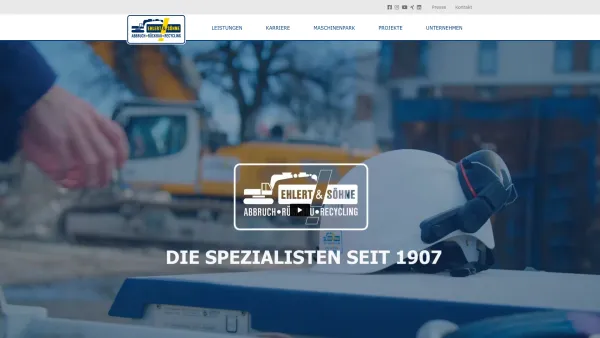 Website Screenshot: Ehlert & Söhne GmbH & Co. Abbruch Rückbau Recycling - Das Fachunternehmen für Abbruch in Hamburg - Das Fachunternehmen für Abbruch in Hamburg - Date: 2023-06-16 10:11:58