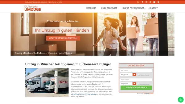 Website Screenshot: Eichenseer Umzüge - Umzug München | Einfach umziehen - Eichenseer Umzugsfirma - Date: 2023-06-16 10:11:58