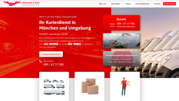 Website Screenshot: Roger Gottschalk Transportvermittlung GmbH - Ihr Kurierdienst in München und Umgebung. Pünktlich und schnell. - Date: 2023-06-16 10:11:58