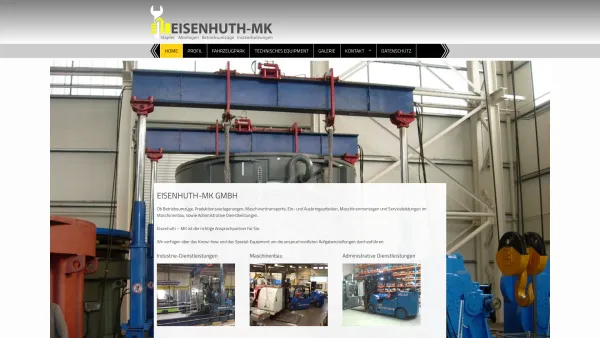 Website Screenshot: EISENHUTH-MK GmbH -  Schwerlastlogistiker - Home - eisenhuth-mk.de - Date: 2023-06-16 10:11:58