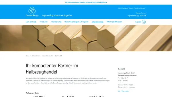 Website Screenshot: Eisen und Metall GmbH -  Handel mit NE-Halbfabrikanten Anarbeituns- und Spaltbandservice - Eisenmetall - Date: 2023-06-16 10:11:58