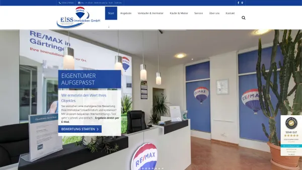 Website Screenshot: EISS Immobilien GmbH - Ihr Immobilienmakler in Böblingen und Umgebung | EISS Immobilien GmbH - Date: 2023-06-16 10:11:58
