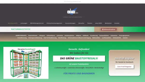 Website Screenshot: eiwa lehm - eiwa Lehm GmbH - Lehmbau und Naturbaustoffe - Date: 2023-06-16 10:11:58