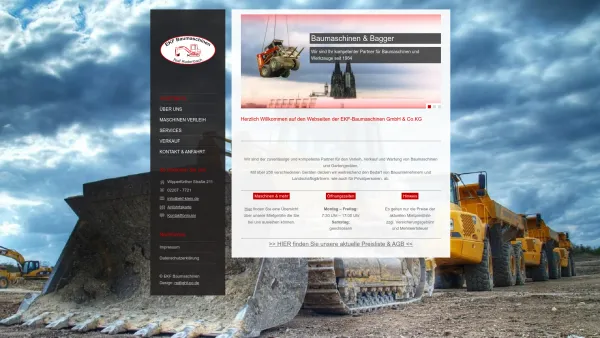 Website Screenshot: Baumaschinenvermietung EKF - W. Klein -  Ihr zuverlässiger Partner für Baumaschinen Schnell - Preiswert - Gut - EKF Baumaschinen - Date: 2023-06-16 10:11:58