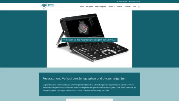 Website Screenshot: EKU-Medizintechnik GmbH Neu und Gebrauchtgerätemarkt - eku-med - medizinische Ultraschallgeräte und Sonographen - Date: 2023-06-16 10:11:58