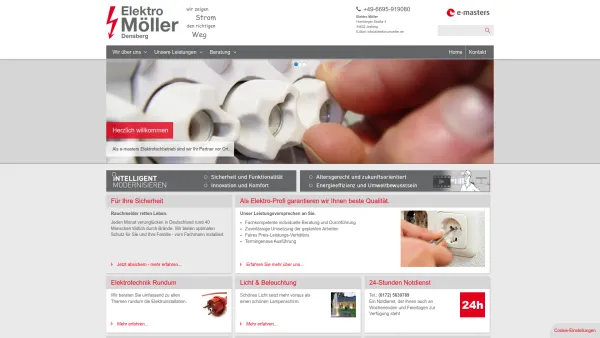 Website Screenshot: Heinz Möller Elektrotechnik GmbH -  Elektroinstallationen aller Art - Elektro Möller e.K.: Home - Date: 2023-06-16 10:11:58