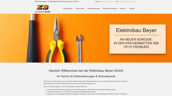 Website Screenshot: Elektrobau Beyer GmbH - Elektrobau Beyer | Der Spezialist für Elektroheizungen & Brandtechnik - Date: 2023-06-16 10:11:58