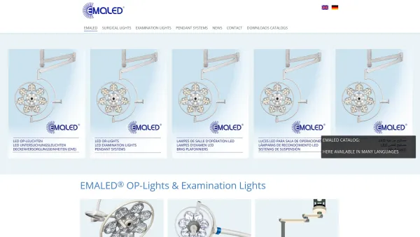 Website Screenshot: EMALED GmbH, Hersteller von OP-Leuchten und Untersuchungsleuchten mit kontrastreichem Licht. - EMALED® GmbH - Emaled EN - Date: 2023-06-16 10:12:01
