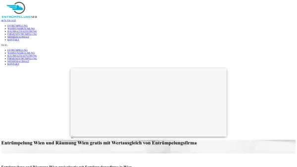 Website Screenshot: Räumungen in Wien und Umgebung - Entrümpelung Wien | Räumung Wien gratis von Entrümpelungsfirma - Date: 2023-06-20 10:41:59