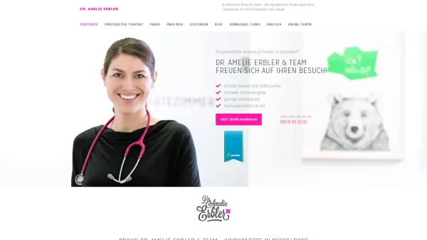 Website Screenshot: Dr. Amelie Erbler - Kinderarzt-Praxis in Düsseldorf | Dr. Amelie Erbler & Team - Date: 2023-06-20 10:41:59