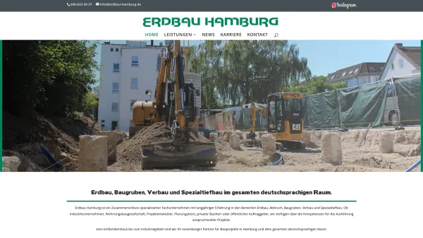 Website Screenshot: Erdbau-hamburg.de MJN Erdbau und Bauservice GmbH - Erdbau Hamburg Erdarbeiten/Verbau/Bodenverbesserung/Baugruben/Abbruch - Date: 2023-06-16 10:12:02