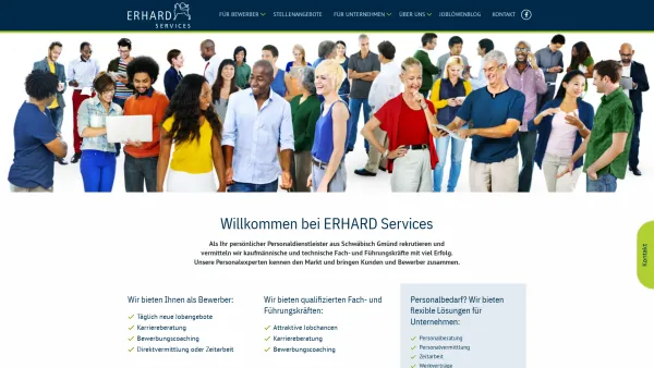 Website Screenshot: ERHARD Services GmbH - Personaldienstleister in Schwäbisch Gmünd - Erhard Services - Date: 2023-06-16 10:12:02