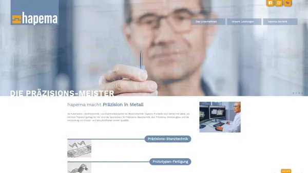 Website Screenshot: Hillenbrand GmbH & Co. KG - hapema GmbH – Die Präzisions-Meister - Date: 2023-06-16 10:12:02
