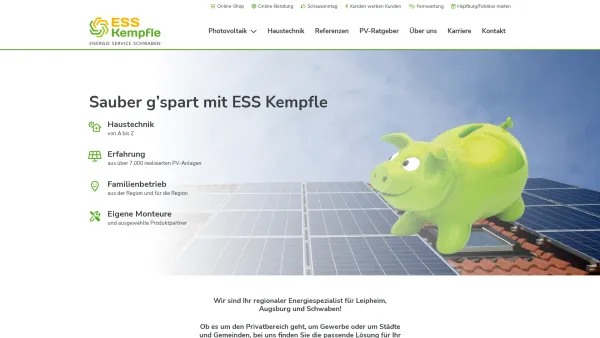 Website Screenshot: ESS Kempfle Photovoltaik & Energie Leipheim - Photovoltaik & Energie für Ulm und die Region | ESS Kempfle - Date: 2023-06-20 10:41:59