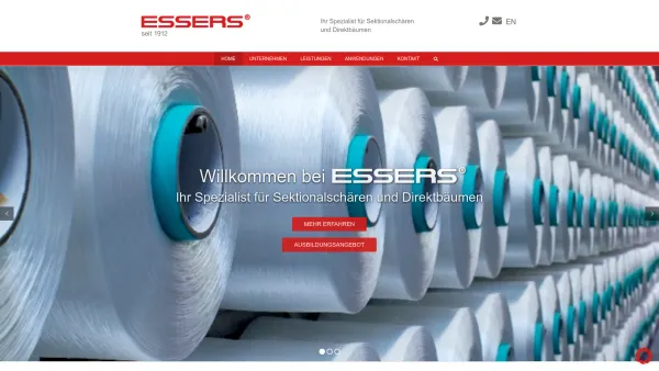 Website Screenshot: Heinrich Essers GmbH & Co. KG -  Ihr Spezialist für Sektionalschären und Direktbäume - Essers Schärerei - Date: 2023-06-16 10:12:05