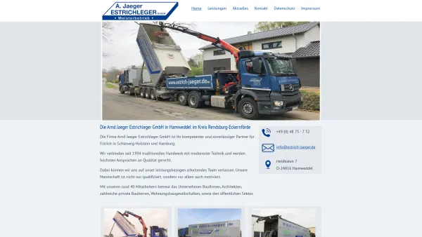 Website Screenshot: Arnd Jaeger Estrichleger GmbH - Arnd Jaeger Estrichleger GmbH - Kreis Rendsburg-Eckernförde - Date: 2023-06-16 10:12:05