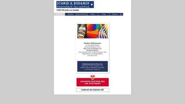 Website Screenshot: Schmid & Bodamer GmbH -  Fragen zu  Druckerzeugnissen oder Etiketten? Bitte anrufen, wir helfen Ihnen gerne weiter - Etikettenfabrik - Date: 2023-06-16 10:12:05