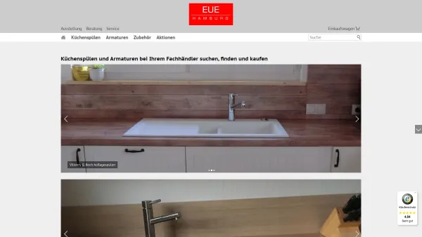 Website Screenshot: E&E Möbelvertriebs GmbH -  Deutschlandweite Lieferung von  Kücheneinbaugeräten - EUE Hamburg - Küchenspülen und Armaturen vom Fachhändler - Date: 2023-06-16 10:12:05