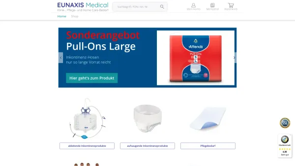 Website Screenshot: Eunaxis Medical GmbH - Sterile Dauerkatheter, Einmalkatheter, Blasenkatheter und Verweilkatheter von führenden Herstellern. | Eunaxis Medical GmbH - Date: 2023-06-16 10:12:05
