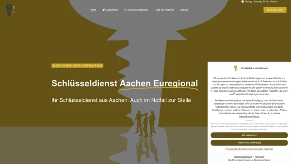 Website Screenshot: Euregional Schlüsseldienst - Schlüsseldienst Aachen - Euregional : Schlüsselnotdienst 24/7 - Date: 2023-06-20 10:41:59