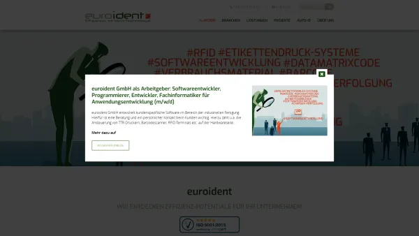 Website Screenshot: euroident GmbH Daten + Identtechnik - euroident: Effizienter mit Auto-ID - Date: 2023-06-16 10:12:05