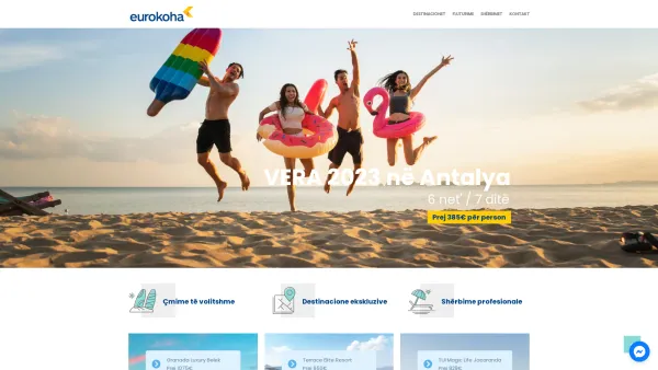 Website Screenshot: EUROKOHA Reisen GmbH Spezialist für Kosovoflüge - Eurokoha - Pushime në Antalya - Date: 2023-06-16 10:12:05